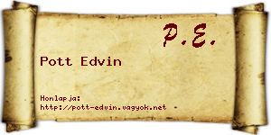 Pott Edvin névjegykártya